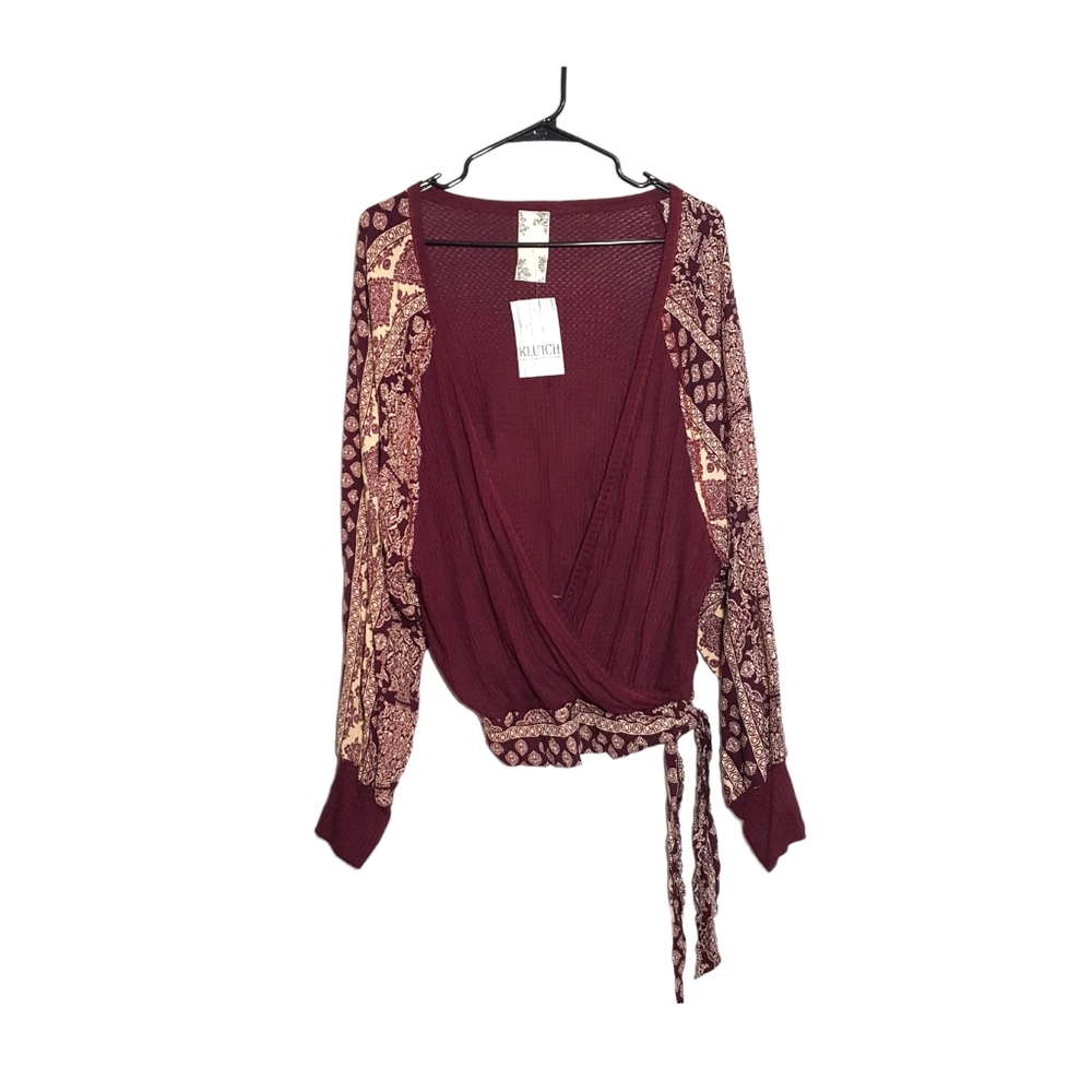 Blu Pepper | NEW long sleeve contrast top L